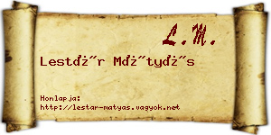 Lestár Mátyás névjegykártya