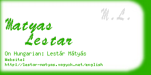 matyas lestar business card